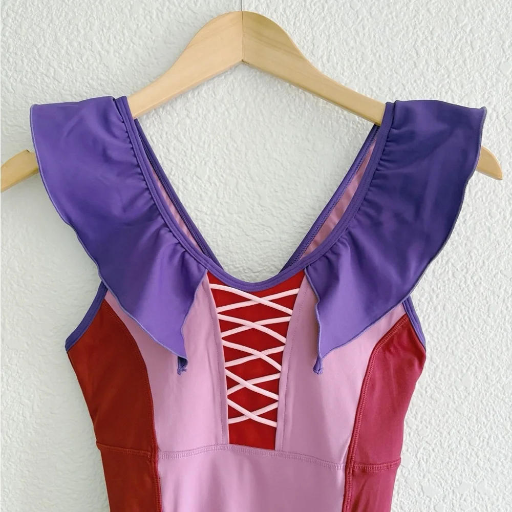 Crowned Athletics Sister Witch DARK PINK RUFFLE ATHLETIC TANK - Picture 3 of 8